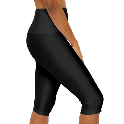 DCAL Black "Athletic Elegance" Yoga Capri Leggings