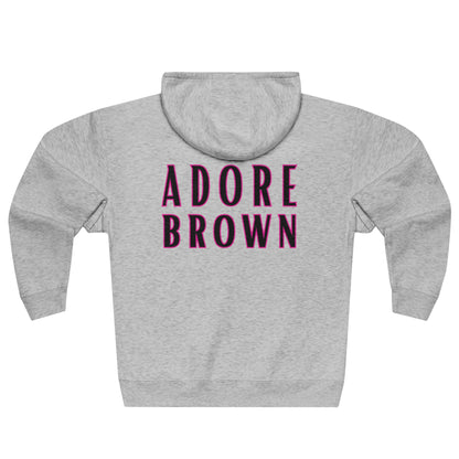 DCAL Brown Collection "Adore Brown" Unisex Premium Full Zip Hoodie