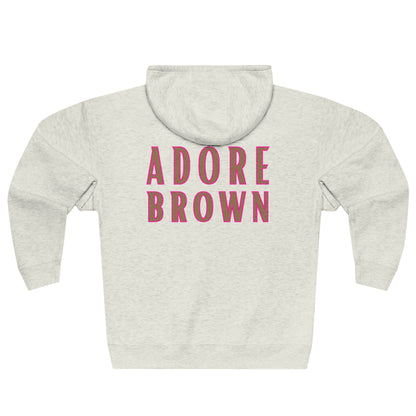 DCAL Brown Collection "Adore Brown" Unisex Premium Full Zip Hoodie