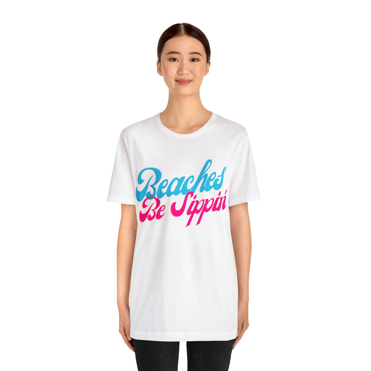 DCAL Beach Collection "Beaches be Sippin" Unisex Jersey Short Sleeve Tee