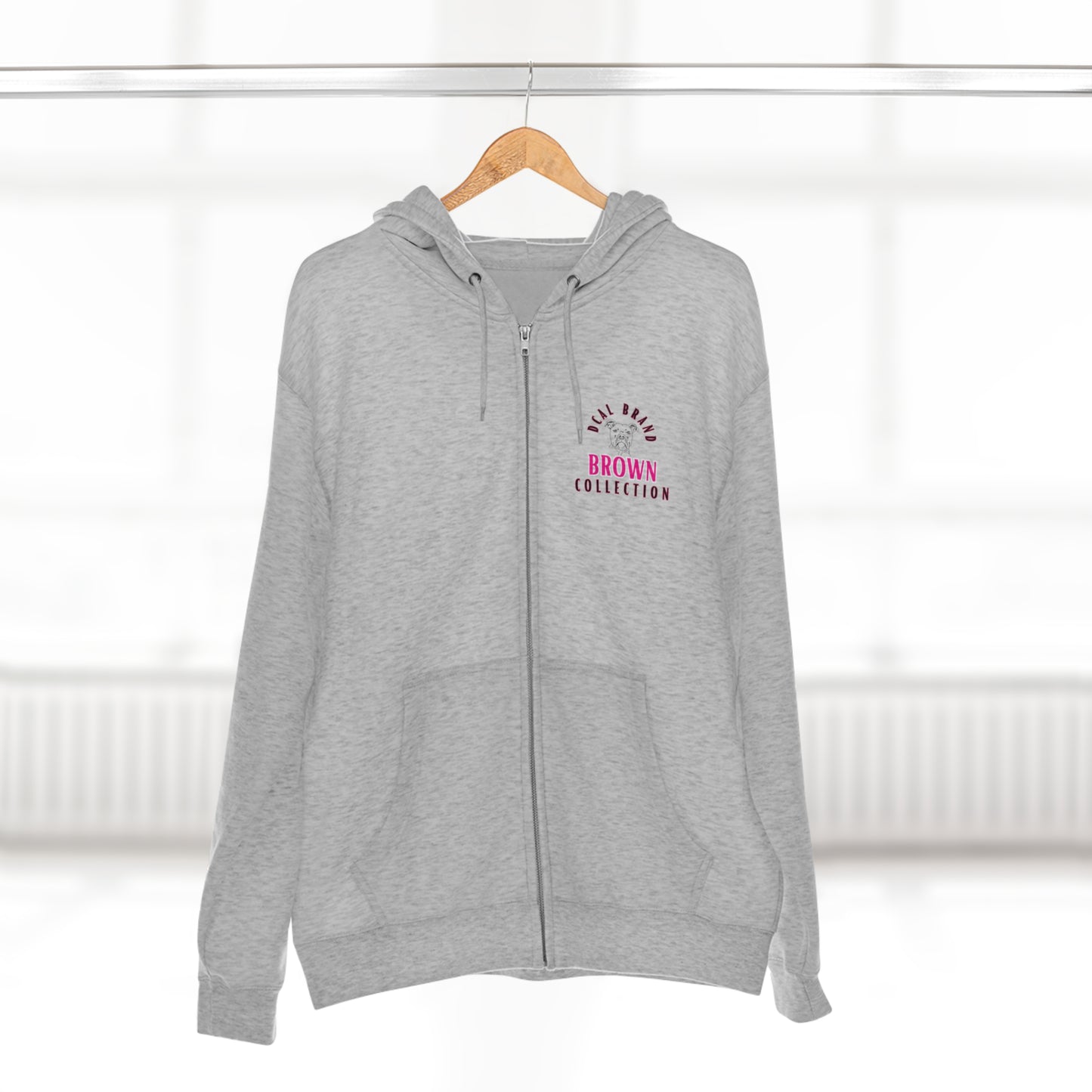 DCAL Brown Collection "Adore Brown" Unisex Premium Full Zip Hoodie