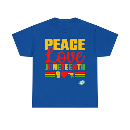DCAL Juneteenth "Peace, Love & Juneteenth" Unisex Heavy Cotton Tee