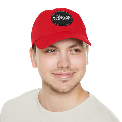 DCAL Brown Collection Accessories "Kinda Care, Kinda Don't" Hat with Leather Patch (Round)