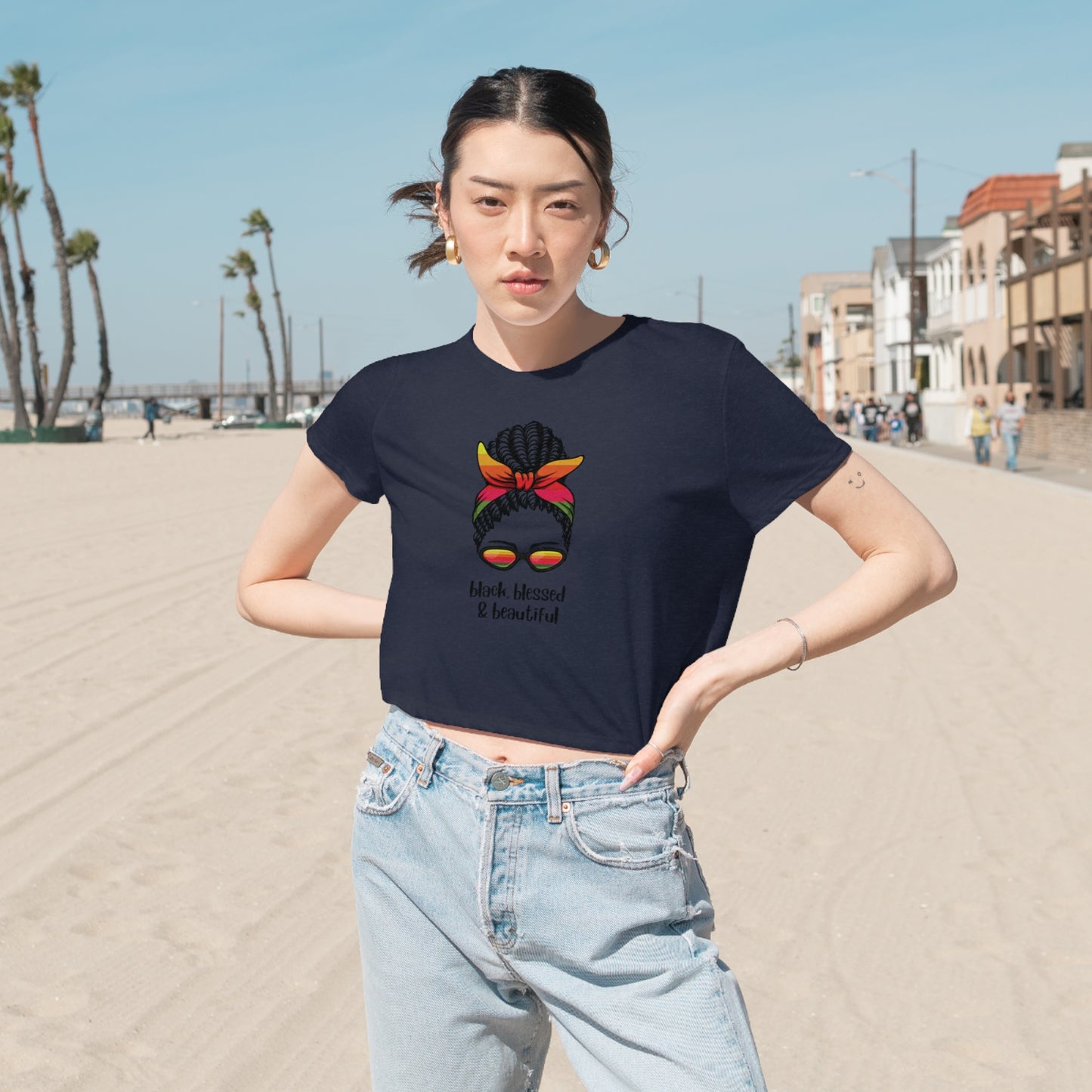 DCAL Graphic Women's Flowy Cropped Tee