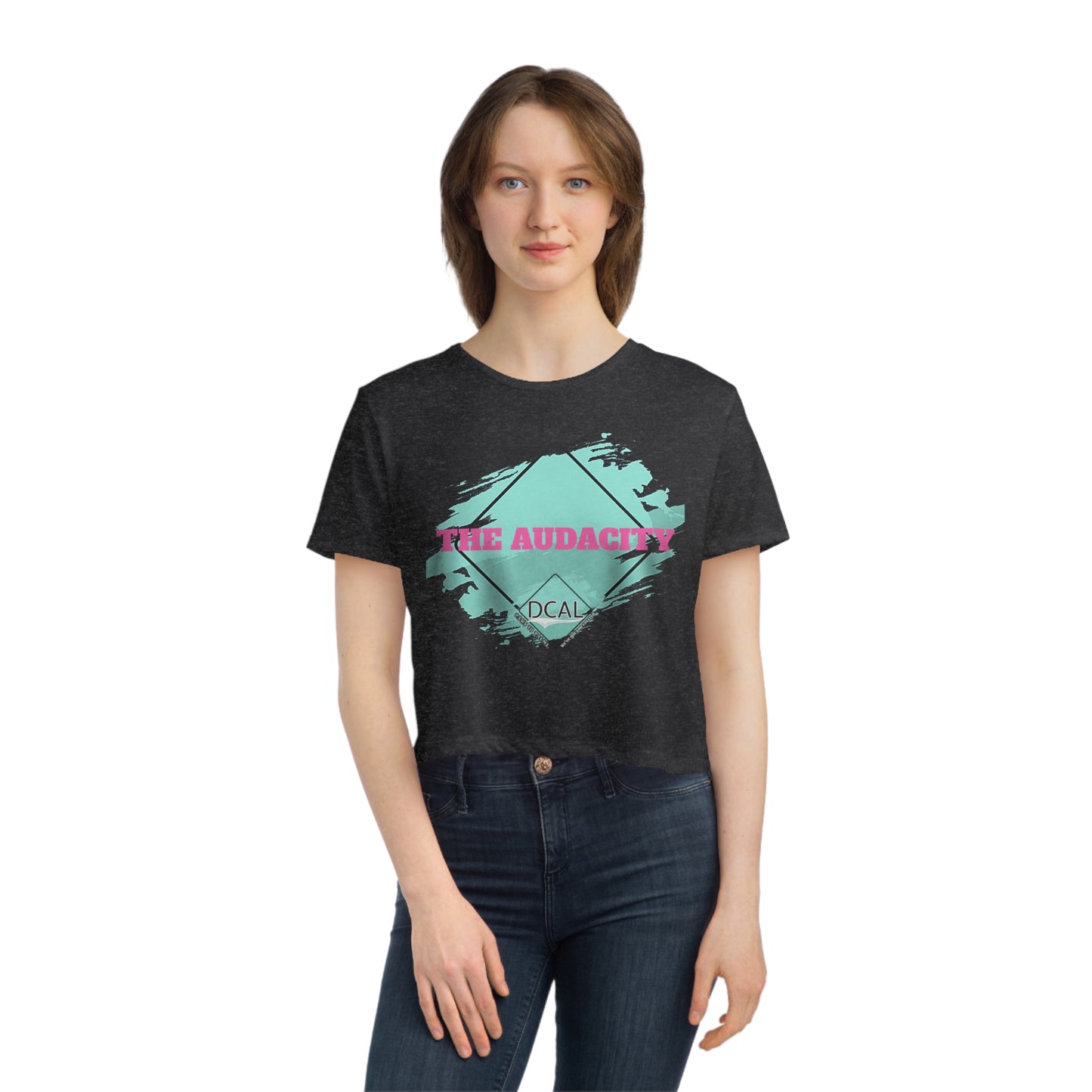 DCAL Graphic Tees "The Audacity" Women's Flowy Cropped Tee