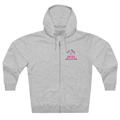 DCAL Brown Collection "Adore Brown" Unisex Premium Full Zip Hoodie