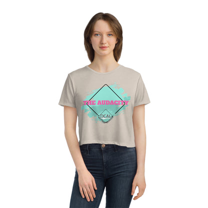 DCAL Graphic Tees "The Audacity" Women's Flowy Cropped Tee