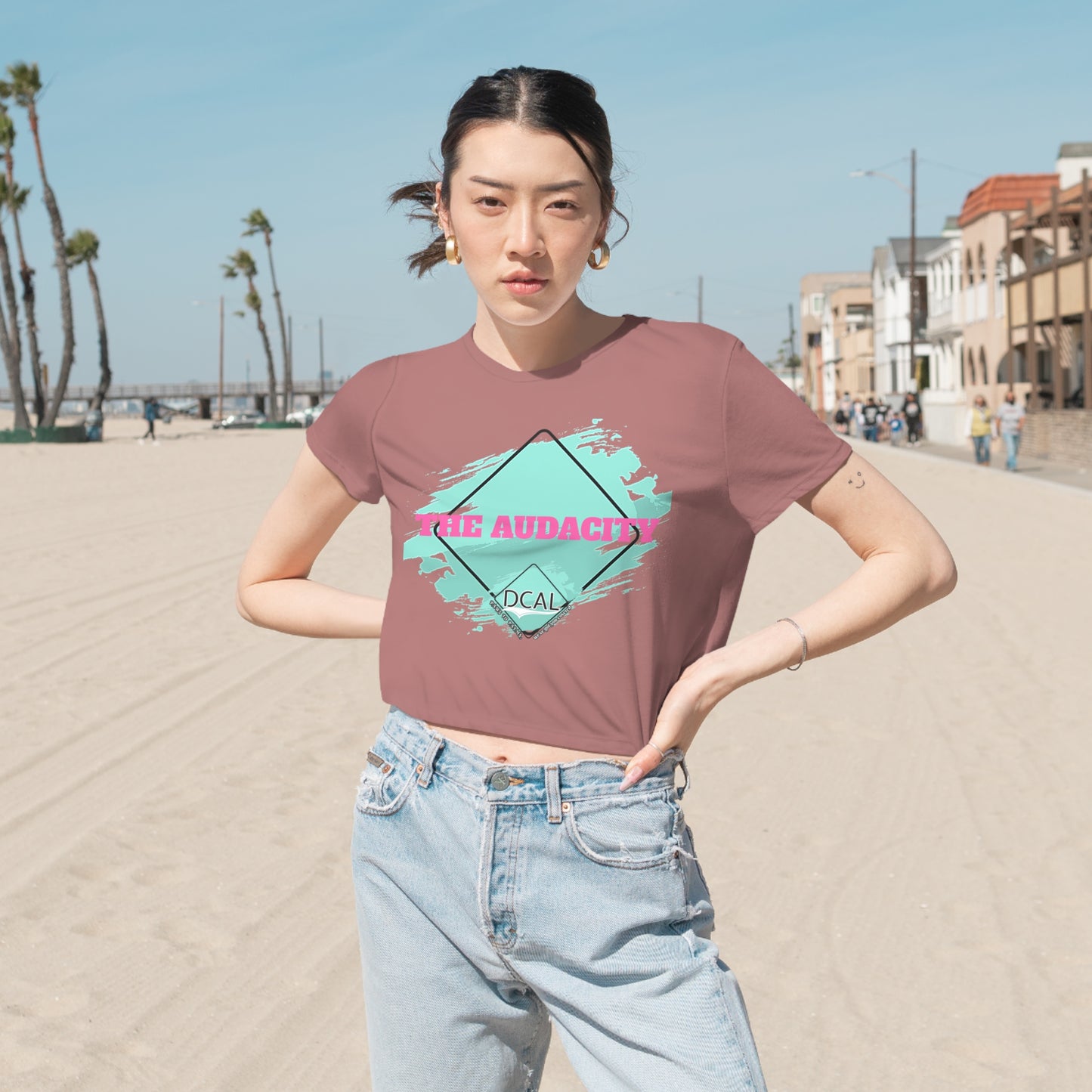 DCAL Graphic Tees "The Audacity" Women's Flowy Cropped Tee
