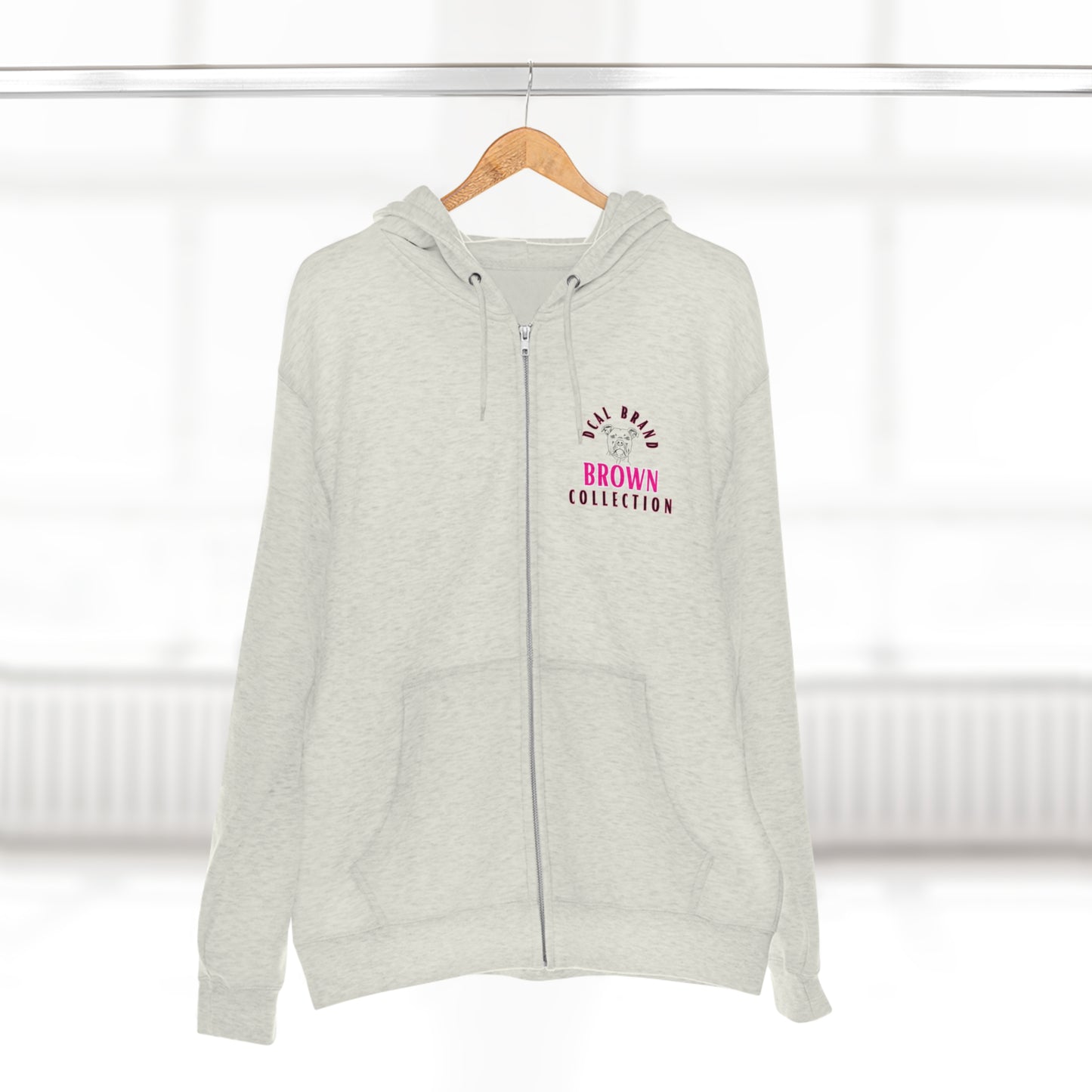 DCAL Brown Collection "Adore Brown" Unisex Premium Full Zip Hoodie