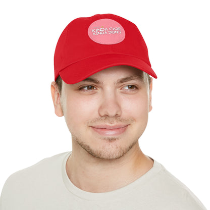 DCAL Brown Collection Accessories "Kinda Care, Kinda Don't" Hat with Leather Patch (Round)