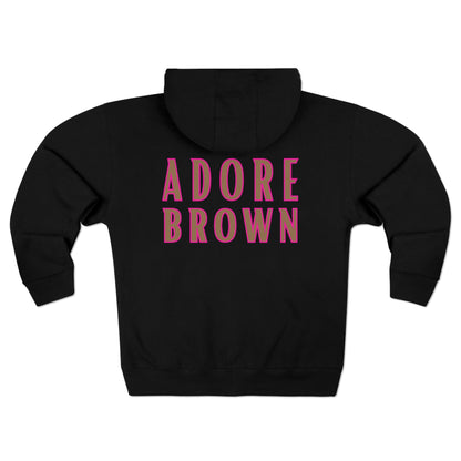 DCAL Brown Collection "Adore Brown" Unisex Premium Full Zip Hoodie
