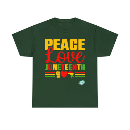 DCAL Juneteenth "Peace, Love & Juneteenth" Unisex Heavy Cotton Tee