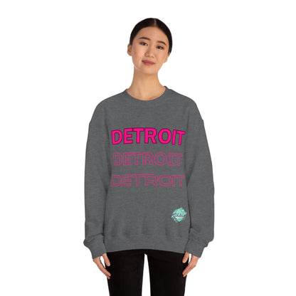 DCAL Downtown Diaries "Pink Detroit" Unisex Heavy Blend™ Crewneck Sweatshirt