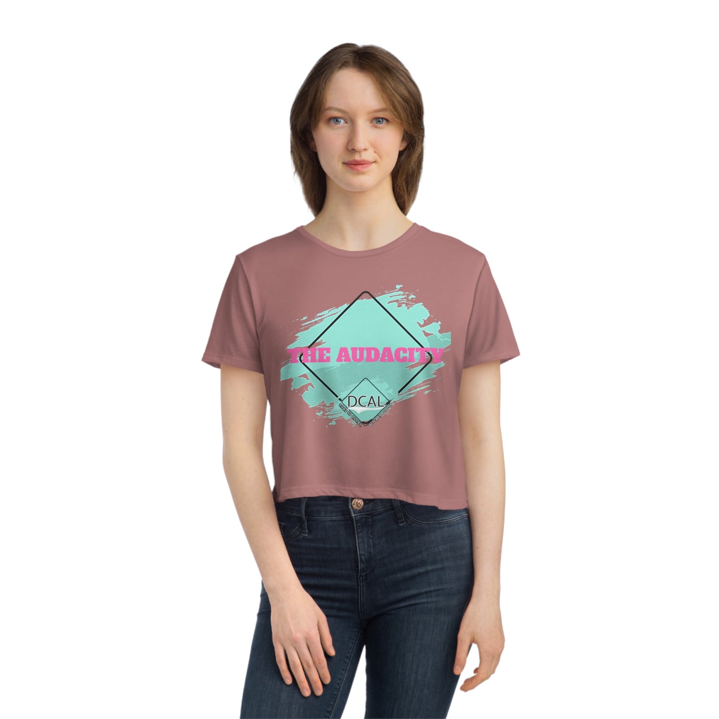 DCAL Graphic Tees "The Audacity" Women's Flowy Cropped Tee