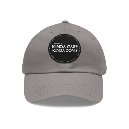 DCAL Brown Collection Accessories "Kinda Care, Kinda Don't" Hat with Leather Patch (Round)