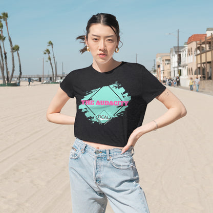 DCAL Graphic Tees "The Audacity" Women's Flowy Cropped Tee