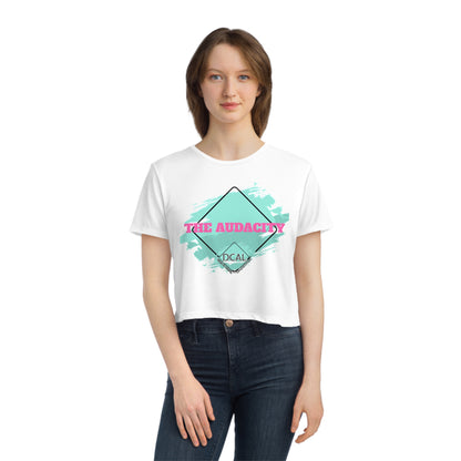 DCAL Graphic Tees "The Audacity" Women's Flowy Cropped Tee