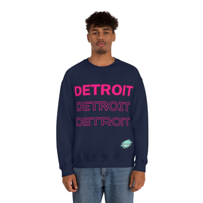 DCAL Downtown Diaries "Pink Detroit" Unisex Heavy Blend™ Crewneck Sweatshirt