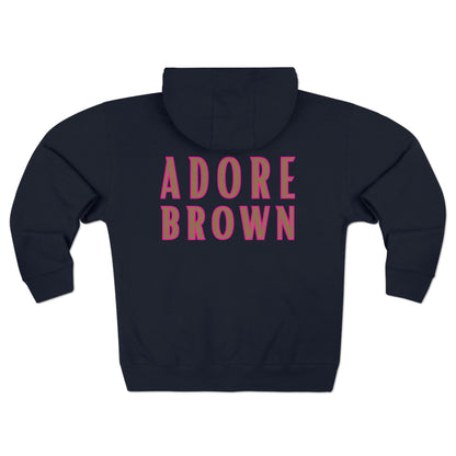 DCAL Brown Collection "Adore Brown" Unisex Premium Full Zip Hoodie