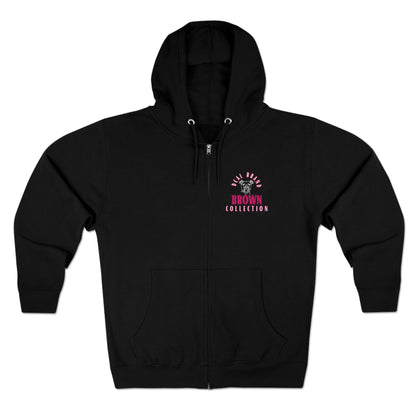 DCAL Brown Collection "Adore Brown" Unisex Premium Full Zip Hoodie