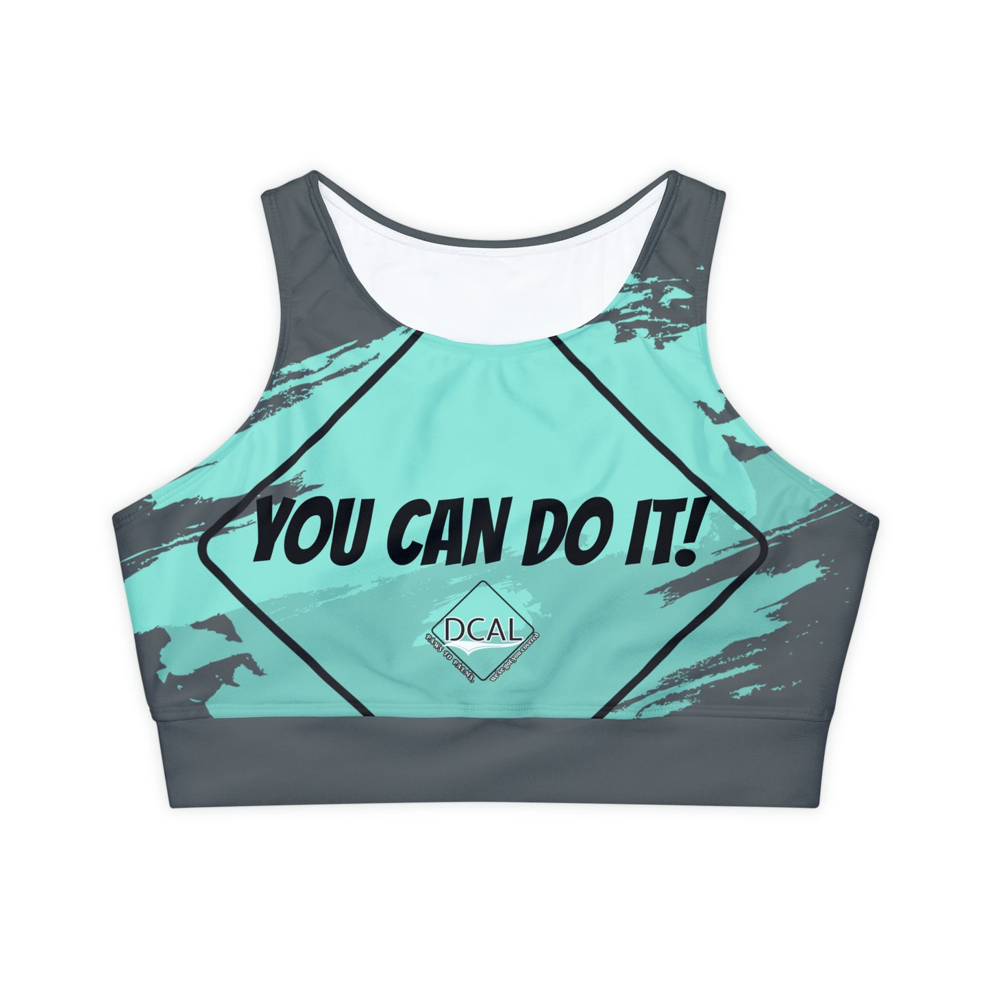 DCAL Athletic Elegance "You Can Do It" Fully Lined, Padded Sports Bra