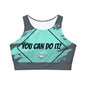 DCAL Athletic Elegance "You Can Do It" Fully Lined, Padded Sports Bra