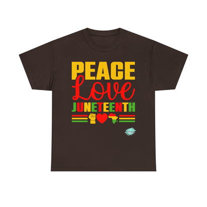 DCAL Juneteenth "Peace, Love & Juneteenth" Unisex Heavy Cotton Tee