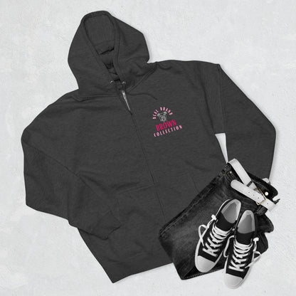 DCAL Brown Collection "Adore Brown" Unisex Premium Full Zip Hoodie