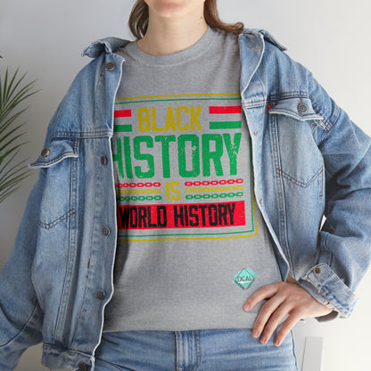 DCAL Juneteenth "World History" Unisex Heavy Cotton Tee