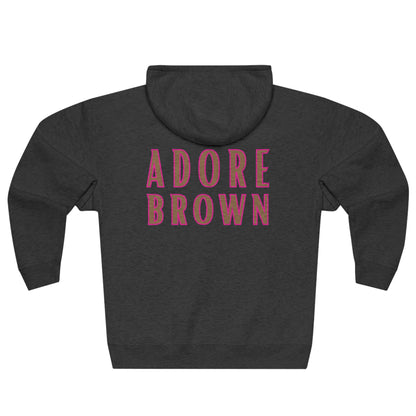 DCAL Brown Collection "Adore Brown" Unisex Premium Full Zip Hoodie