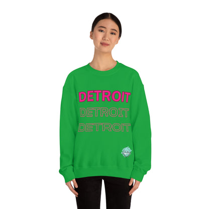 DCAL Downtown Diaries "Pink Detroit" Unisex Heavy Blend™ Crewneck Sweatshirt