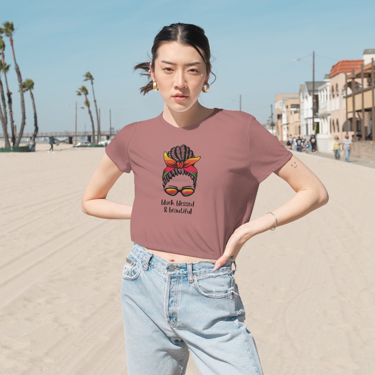 DCAL Graphic Women's Flowy Cropped Tee