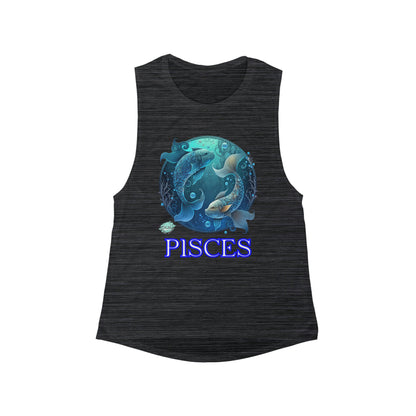 DCAL Zodiac Collection  "Pisces" Women's Flowy Scoop Muscle Tank