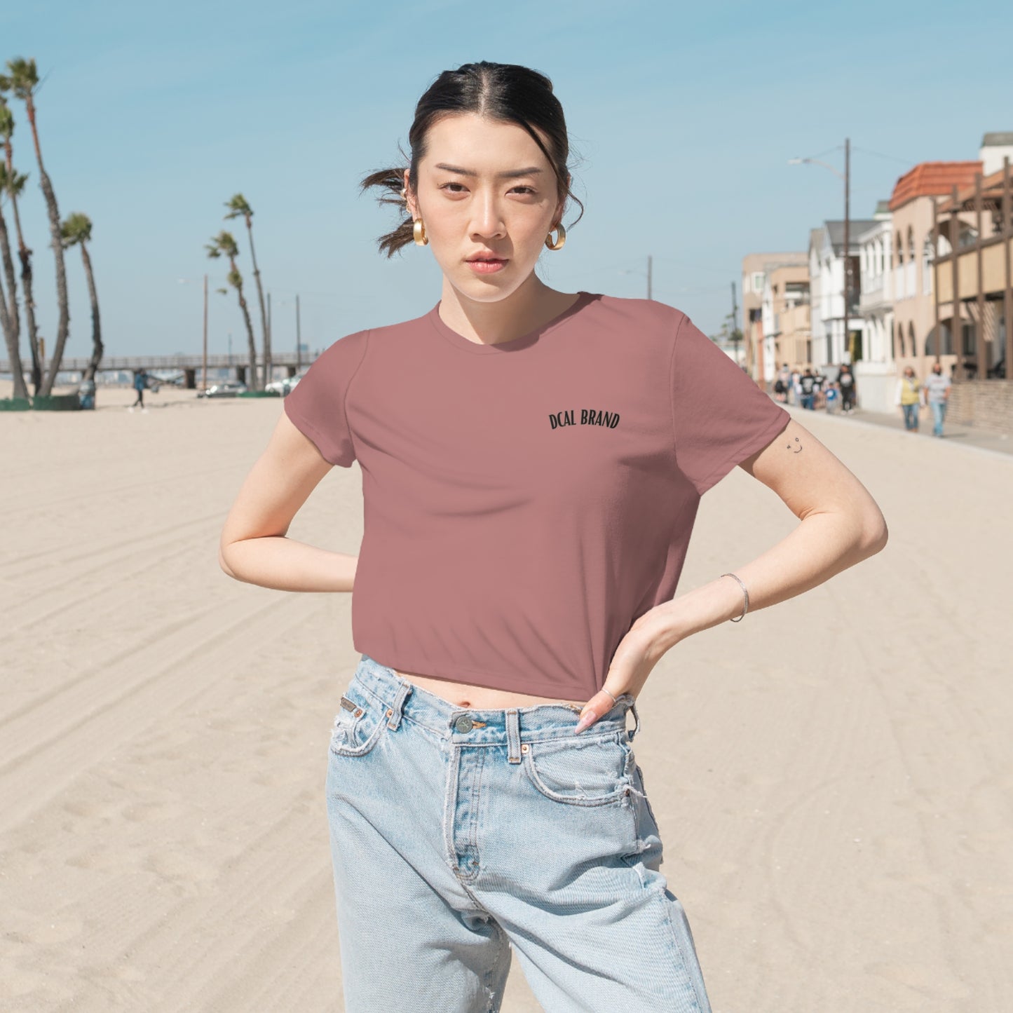 DCAL Women's Flowy Cropped Tee