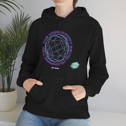 DCAL Graphic Tees "The World Don't Revolve Around you" Unisex Heavy Blend™ Hooded Sweatshirt