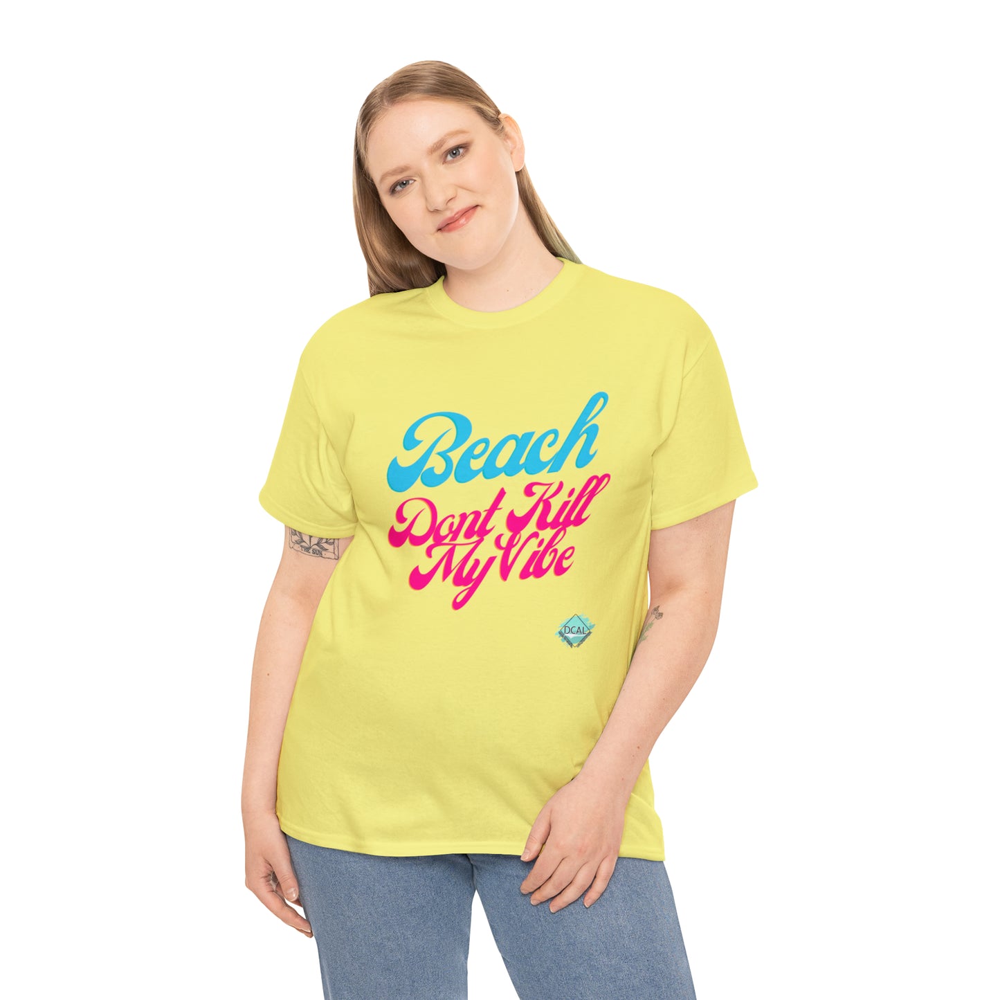 DCAL Beach Collection "Beach Dont Kill My Vibe" Unisex Heavy Cotton Tee