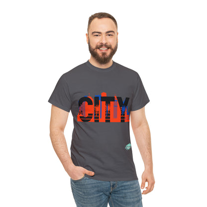 DCAL Downtown Diaries "City" Orange&Blue "Unisex Heavy Cotton Tee