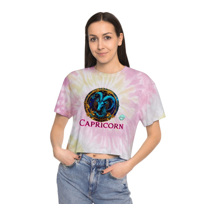 DCAL Zodiac Collection "Capricorn" Women's Tie-Dye Crop Tee
