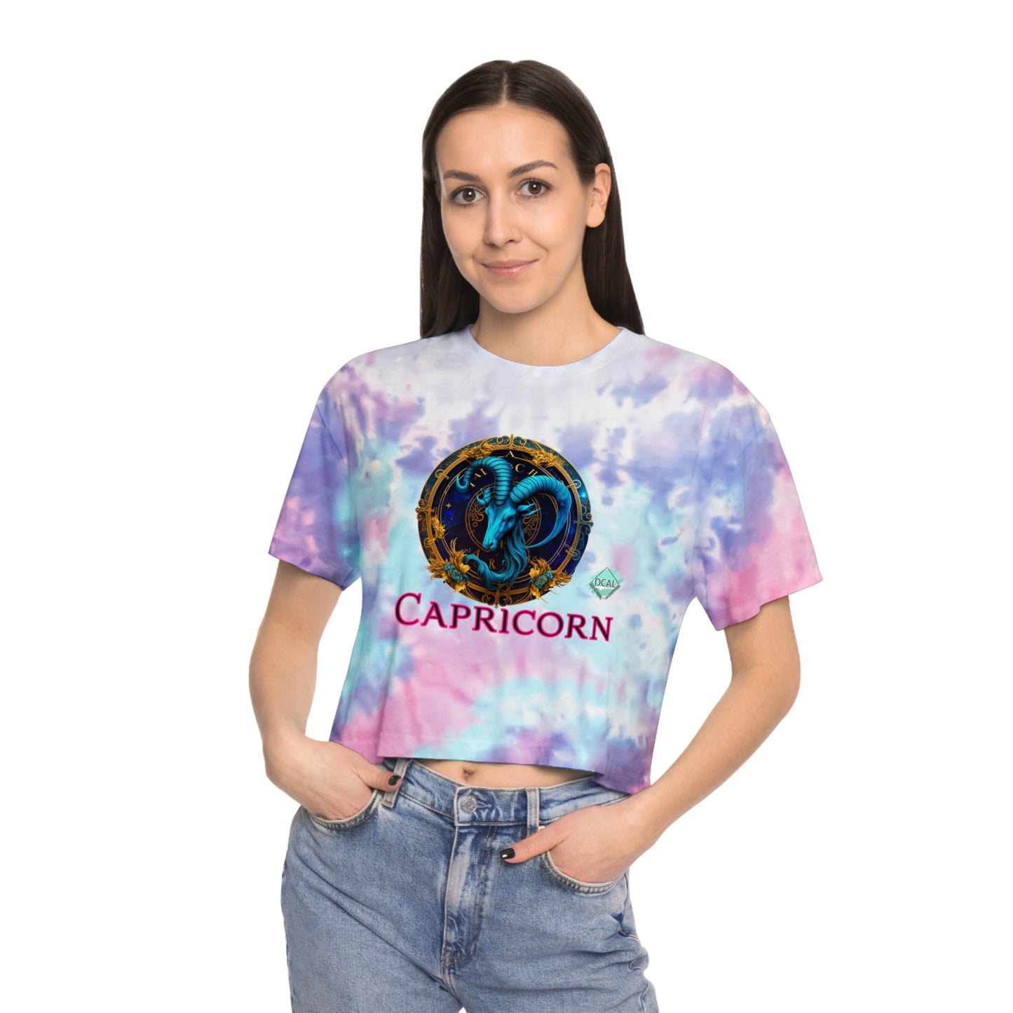 DCAL Zodiac Collection "Capricorn" Women's Tie-Dye Crop Tee