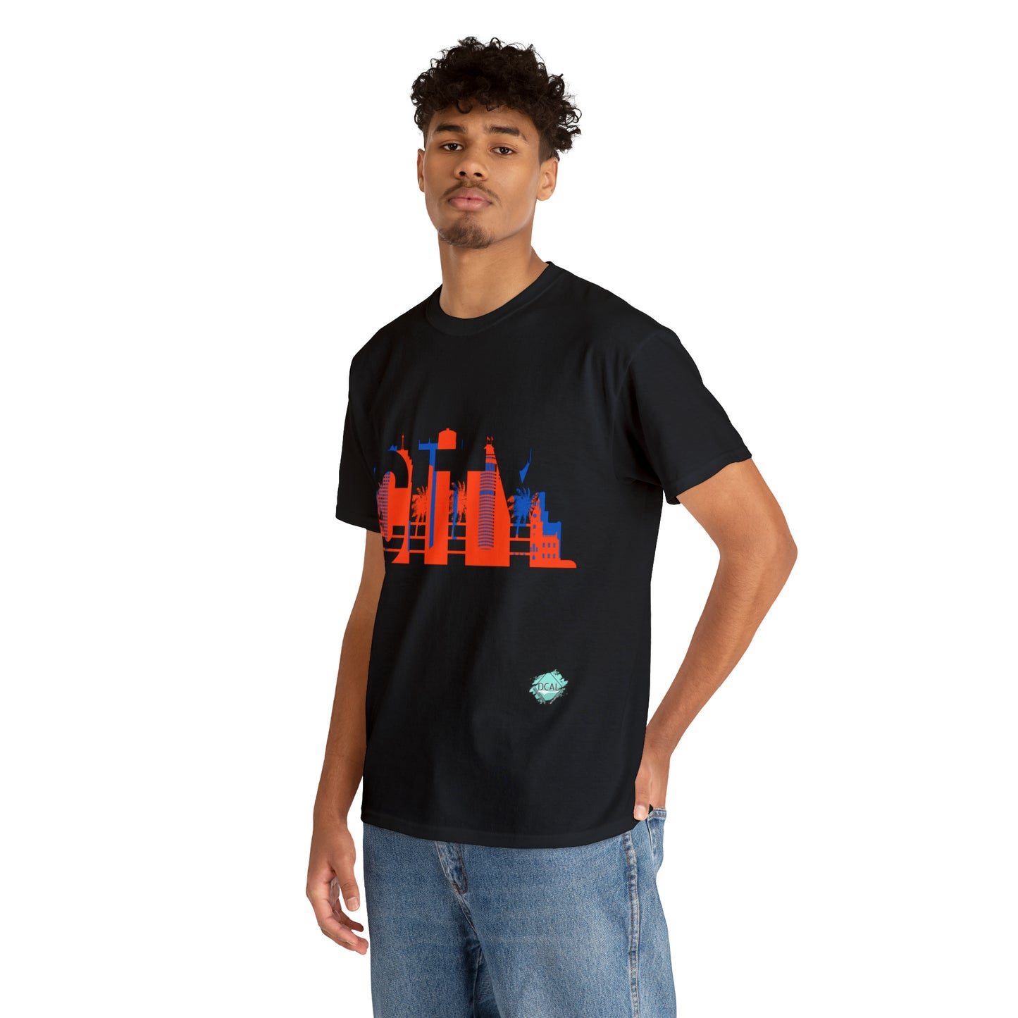 DCAL Downtown Diaries "City" Orange&Blue "Unisex Heavy Cotton Tee