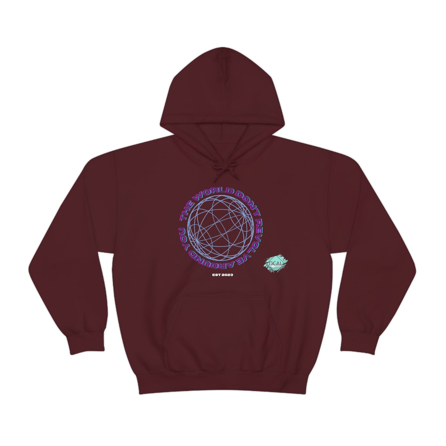 DCAL Graphic Tees "The World Don't Revolve Around you" Unisex Heavy Blend™ Hooded Sweatshirt