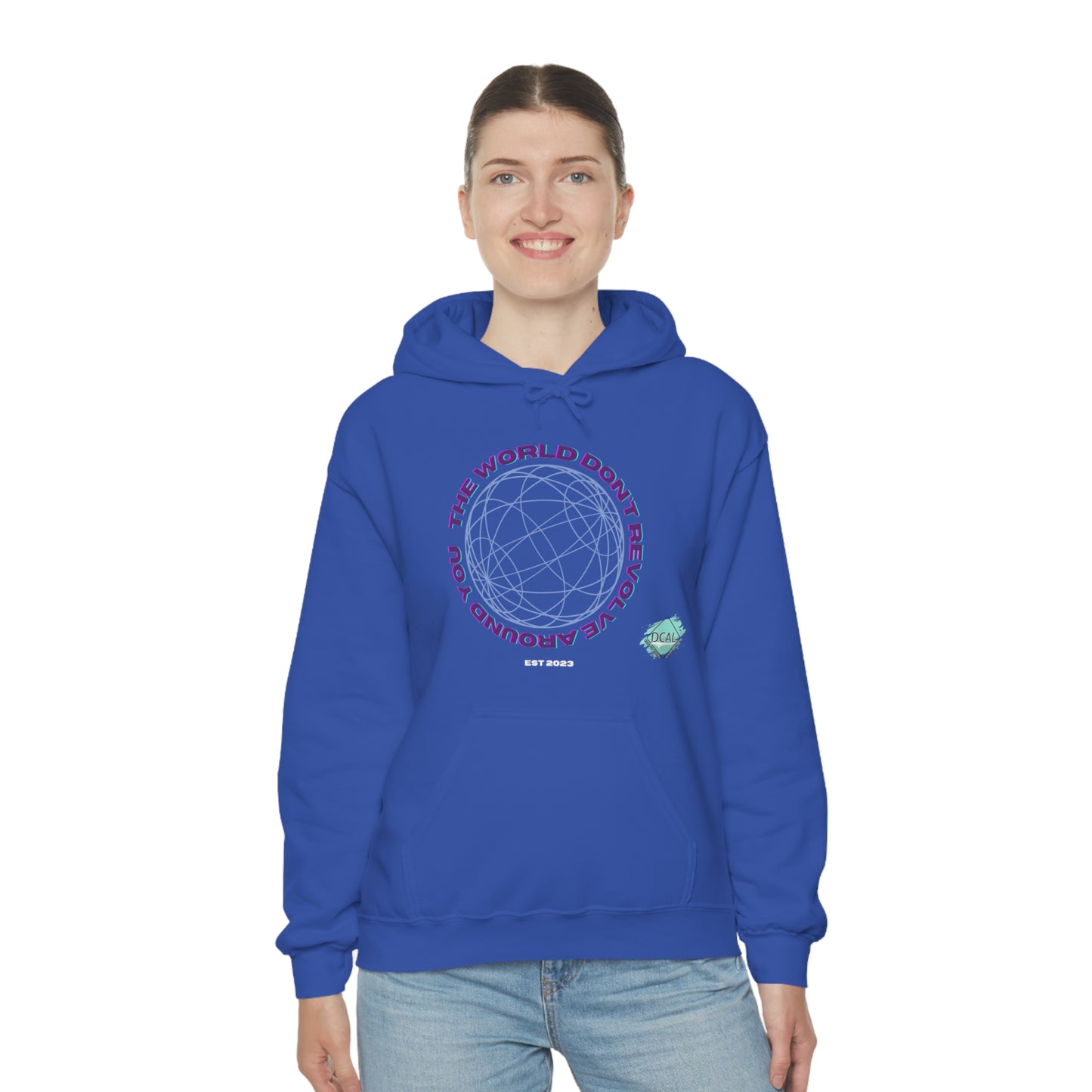 DCAL Graphic Tees "The World Don't Revolve Around you" Unisex Heavy Blend™ Hooded Sweatshirt