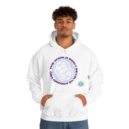 DCAL Graphic Tees "The World Don't Revolve Around you" Unisex Heavy Blend™ Hooded Sweatshirt