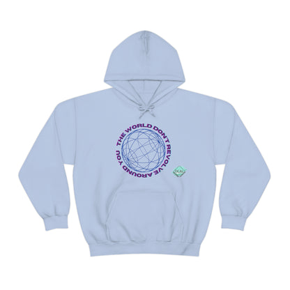 DCAL Graphic Tees "The World Don't Revolve Around you" Unisex Heavy Blend™ Hooded Sweatshirt