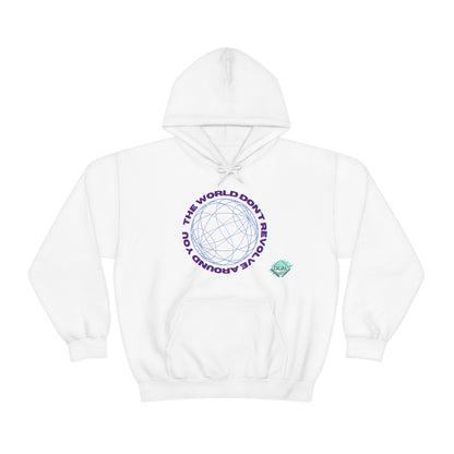 DCAL Graphic Tees "The World Don't Revolve Around you" Unisex Heavy Blend™ Hooded Sweatshirt