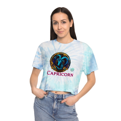 DCAL Zodiac Collection "Capricorn" Women's Tie-Dye Crop Tee