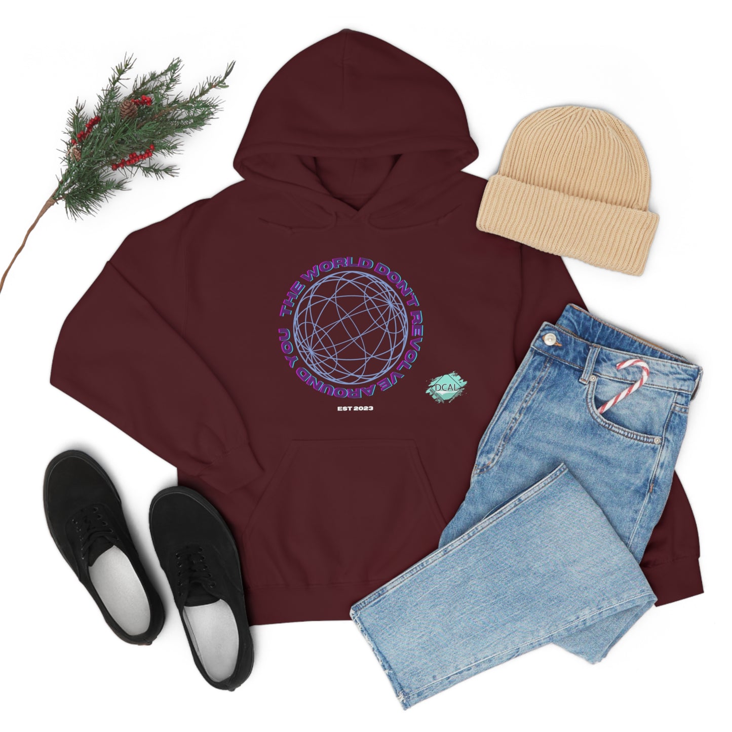 DCAL Graphic Tees "The World Don't Revolve Around you" Unisex Heavy Blend™ Hooded Sweatshirt