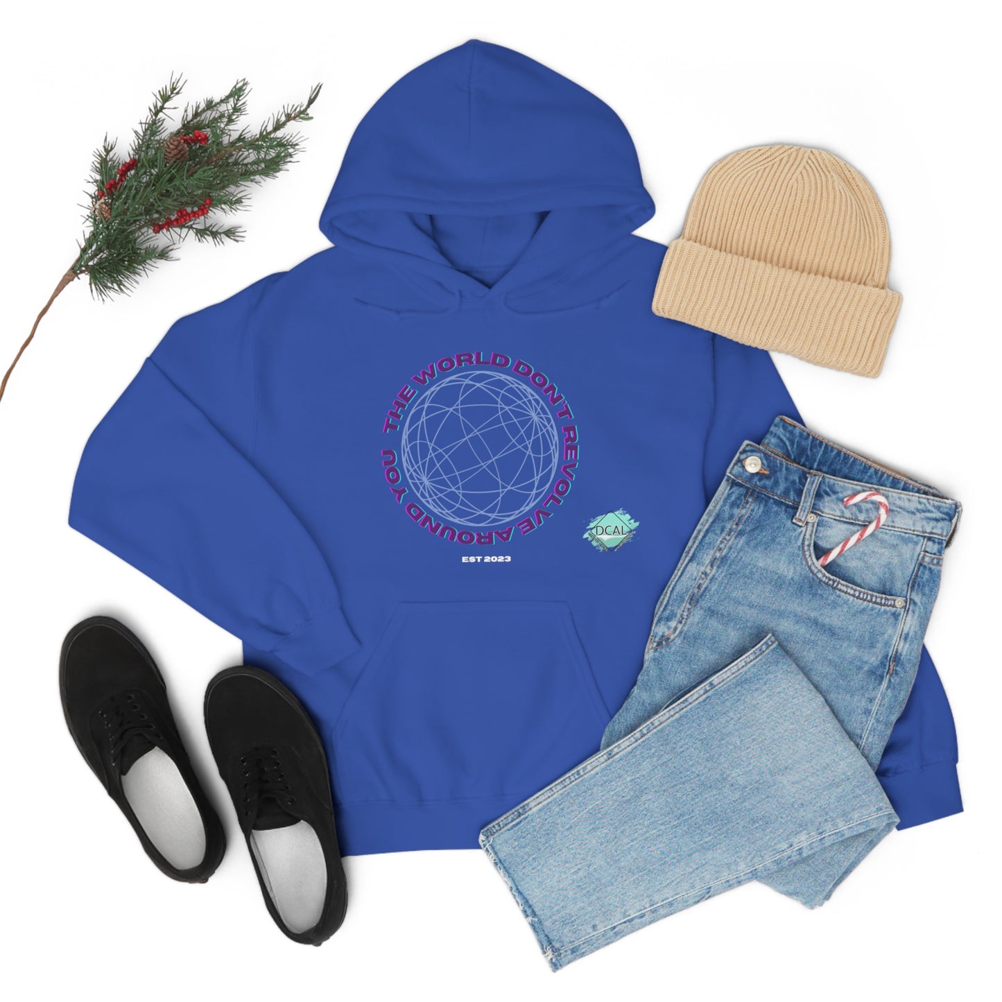 DCAL Graphic Tees "The World Don't Revolve Around you" Unisex Heavy Blend™ Hooded Sweatshirt
