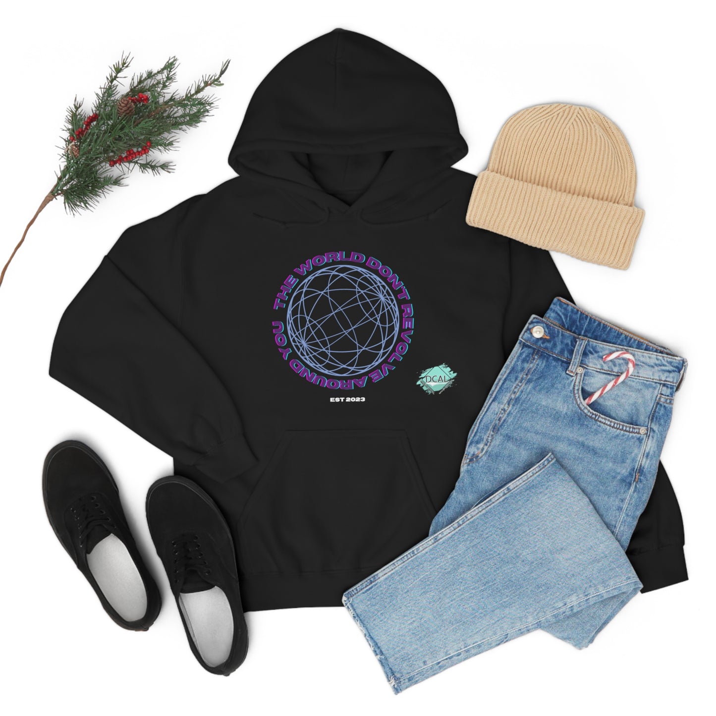 DCAL Graphic Tees "The World Don't Revolve Around you" Unisex Heavy Blend™ Hooded Sweatshirt