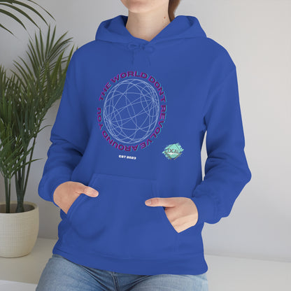 DCAL Graphic Tees "The World Don't Revolve Around you" Unisex Heavy Blend™ Hooded Sweatshirt